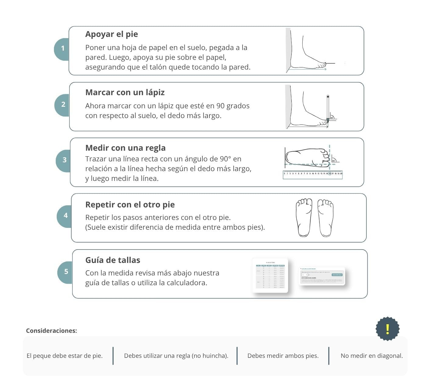 Cómo medir el pie — paso a paso